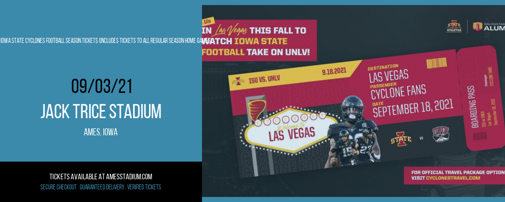 2021 Iowa State Cyclones Football Season Tickets (Includes Tickets To All Regular Season Home Games) at Jack Trice Stadium